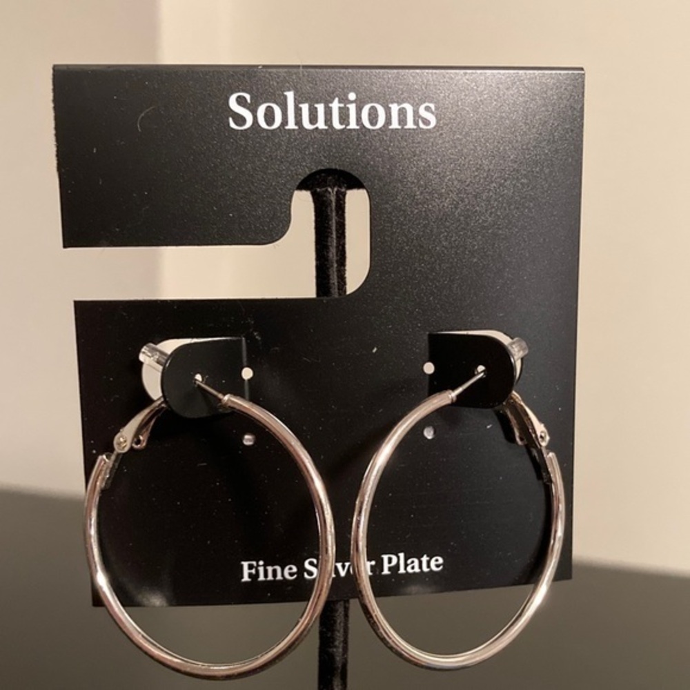 Solutions Silver Hoop Earrings